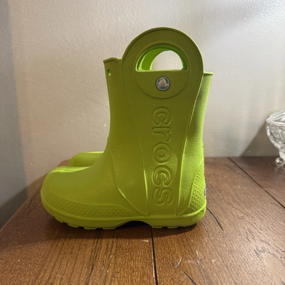 Crocs Kids Green Handle It Rain Boots US Toddler's Size C12 Slip On